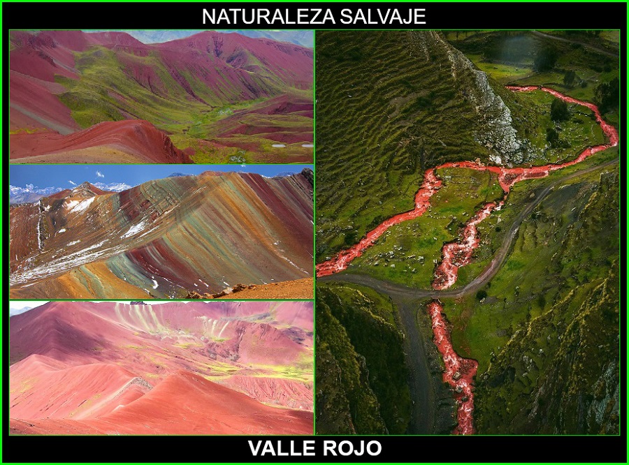 Valle rojo, montaña de los siete colores, salineras de Maras, Montaña Arcoíris, Cerro Colorado